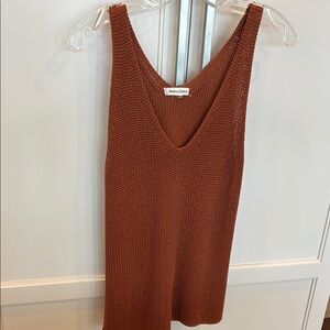 Newbury Kustom Brown Knit Sleeveless Top
